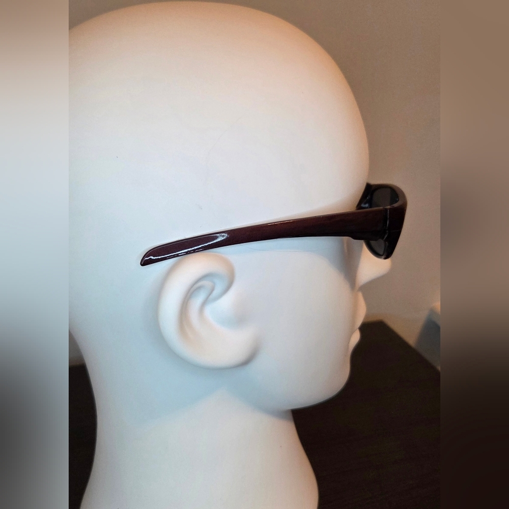 Burgundy Rectangular Uv Protection Sunglasses W/ … - image 3